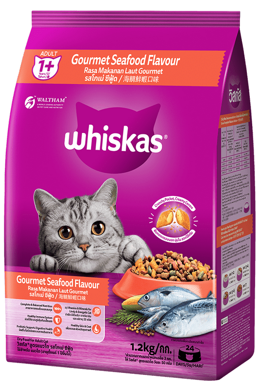 Whiskas Thức Ăn Hạt Vị Hải Sản Sành Ăn Cho Mèo Trưởng Thành