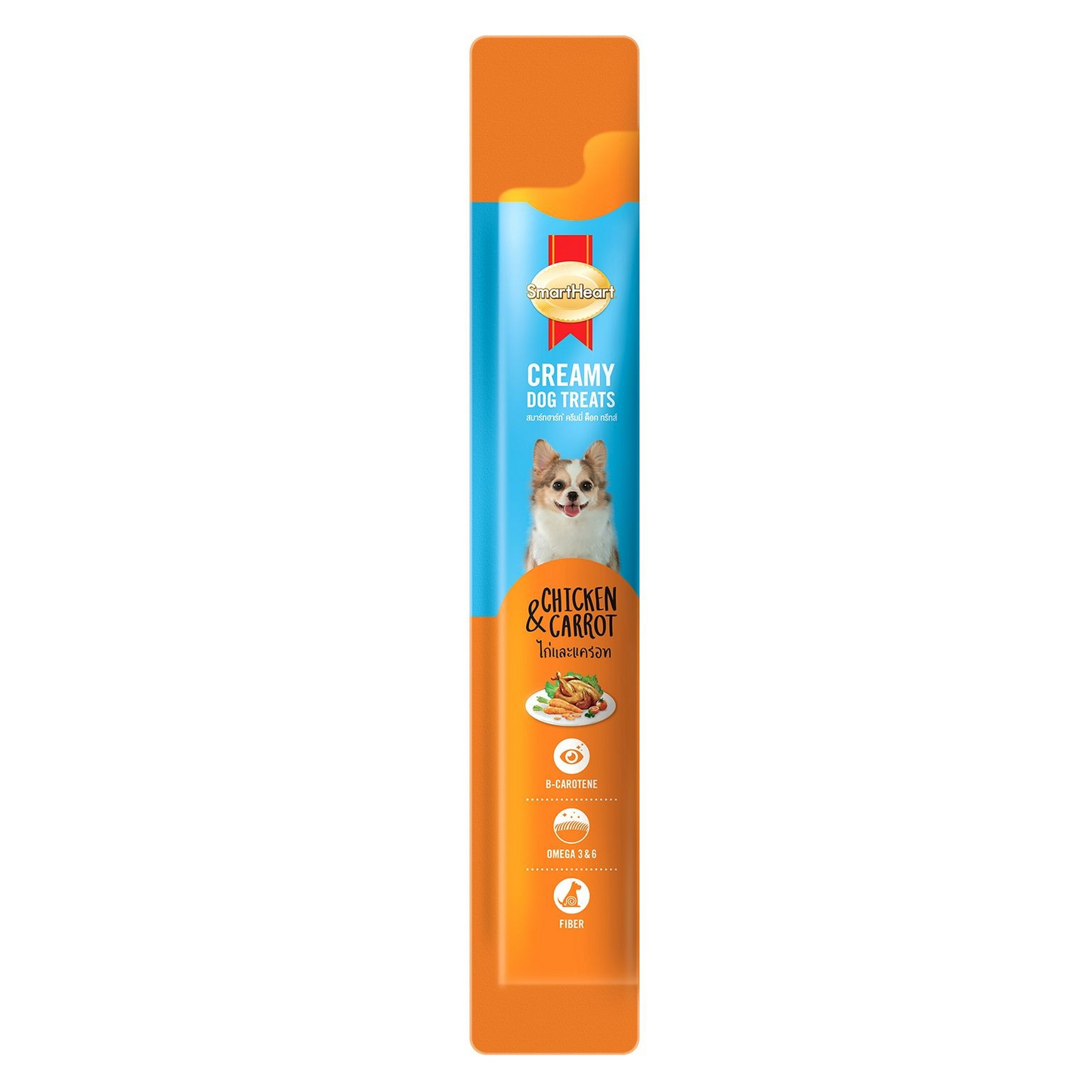 SMARTHEART CREAMY DOG TREAT VỊ GÀ & CÀ RỐT (15G X 4 TÉP) - Tiệm Spa Bốn Chân