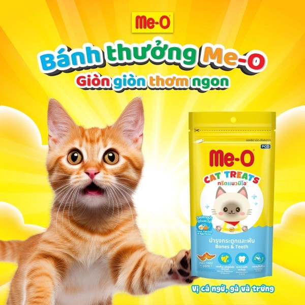 ME-O BÁNH THƯỞNG VỊ CÁ NGỪ, GÀ & TRỨNG 50G - Tiệm Spa Bốn Chân