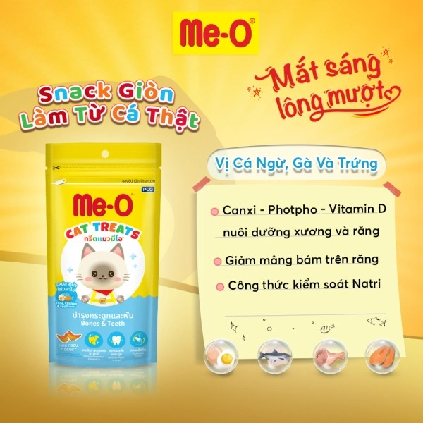 ME-O BÁNH THƯỞNG VỊ CÁ NGỪ, GÀ & TRỨNG 50G - Tiệm Spa Bốn Chân