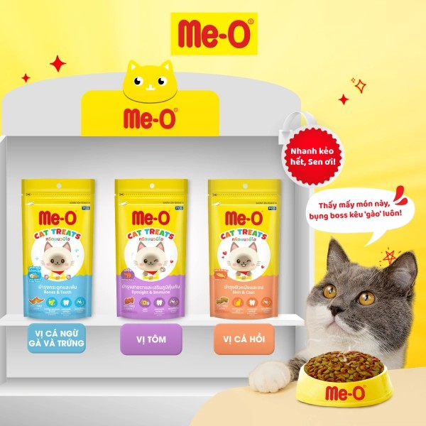 ME-O BÁNH THƯỞNG VỊ CÁ NGỪ, GÀ & TRỨNG 50G - Tiệm Spa Bốn Chân