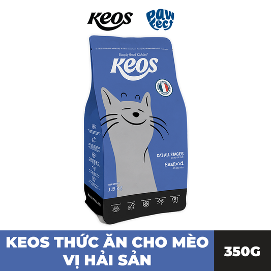 Keos Thức Ăn Hạt Dành Cho Mèo Ở Mọi Lứa Tuổi Vị Hải Sản 350g