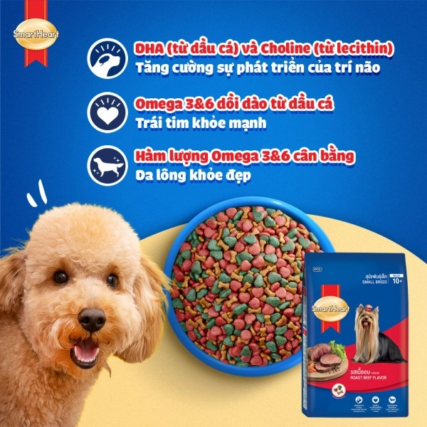 SMARTHEART DÀNH CHO CHÓ TRƯỞNG THÀNH GIỐNG NHỎ VỊ BEEF STEAK - Tiệm Spa Bốn Chân