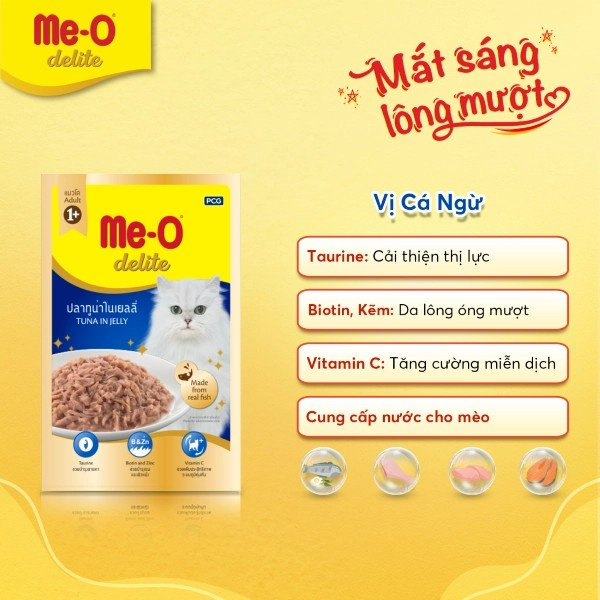 ME-O DELITE CÁ NGỪ TRONG THẠCH 70G - Tiệm Spa Bốn Chân