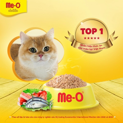 ME-O DELITE CÁ NGỪ & THANH CUA 70G - Tiệm Spa Bốn Chân