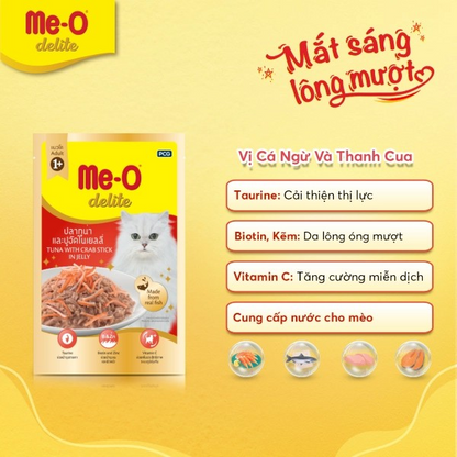 ME-O DELITE CÁ NGỪ & THANH CUA 70G - Tiệm Spa Bốn Chân