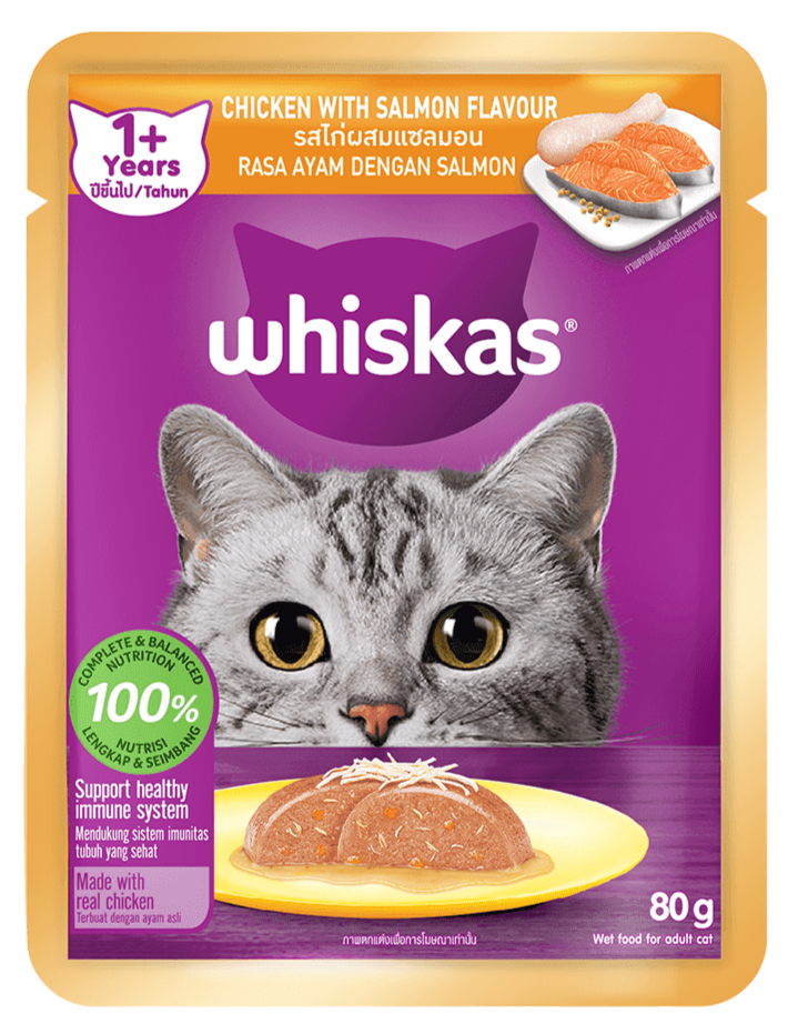 Whiskas Pate Vị Thịt Gà Kết Hợp Cá Hồi Dành Cho Mèo
