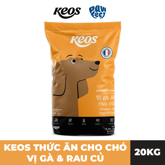 Keos Thức Ăn Hạt Dành Cho Chó Ở Mọi Lứa Tuổi Vị Gà & Rau Củ 20kg