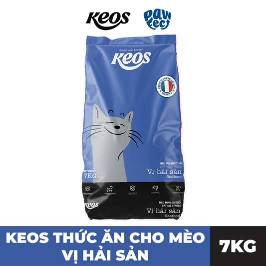 Keos Thức Ăn Hạt Dành Cho Mèo Ở Mọi Lứa Tuổi Vị Hải Sản 7kg
