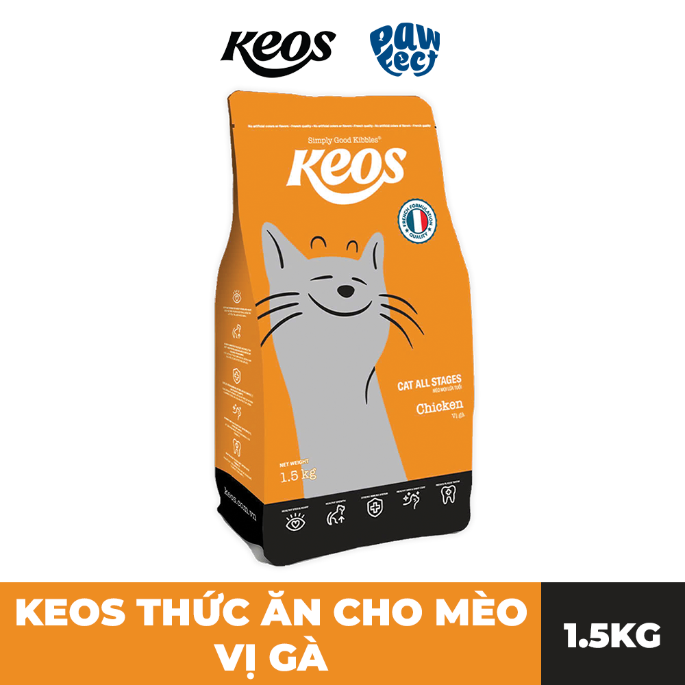 Keos Thức Ăn Hạt Dành Cho Mèo Ở Mọi Lứa Tuổi Vị Gà 1.5kg