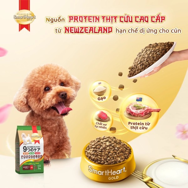 SMARTHEART GOLD DÀNH CHO CHÓ TRƯỞNG THÀNH GIỐNG NHỎ VỊ CỪU VÀ GẠO - Tiệm Spa Bốn Chân