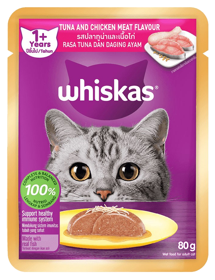 Whiskas Pate Vị Cá Ngừ Và Thịt Gà Dành Cho Mèo