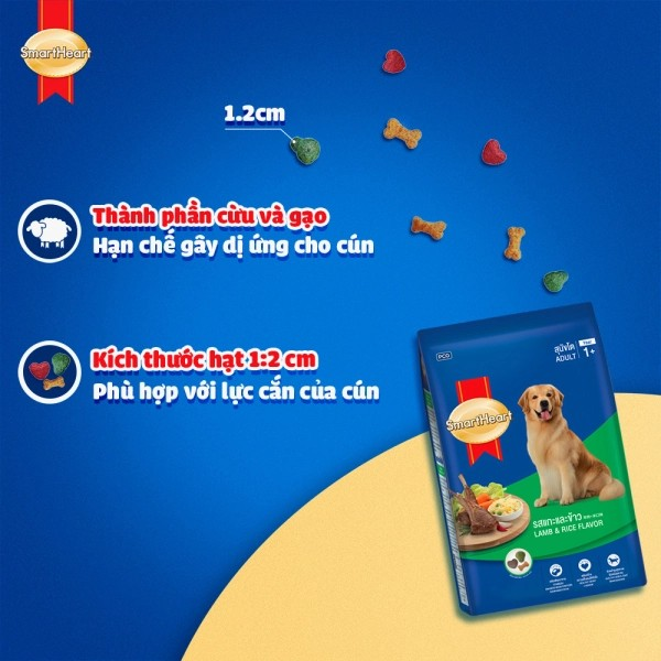 SMARTHEART DÀNH CHO CHÓ TRƯỞNG THÀNH GIỐNG VỪA VÀ LỚN VỊ CỪU & GẠO - Tiệm Spa Bốn Chân