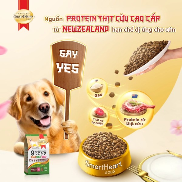 SMARTHEART GOLD DÀNH CHO CHÓ TRƯỞNG THÀNH GIỐNG VỪA VÀ LỚN VỊ CỪU VÀ GẠO - Tiệm Spa Bốn Chân