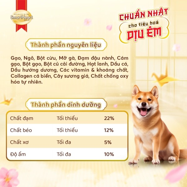SMARTHEART GOLD DÀNH CHO CHÓ TRƯỞNG THÀNH GIỐNG VỪA VÀ LỚN VỊ CỪU VÀ GẠO - Tiệm Spa Bốn Chân