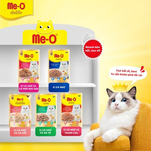 ME-O DELITE CÁ NGỪ & GÀ 70G - Tiệm Spa Bốn Chân