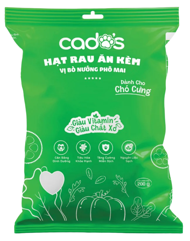 Cado's Hạt Rau Ăn Kèm Cho Chó Vị Bò Nướng Phô Mai