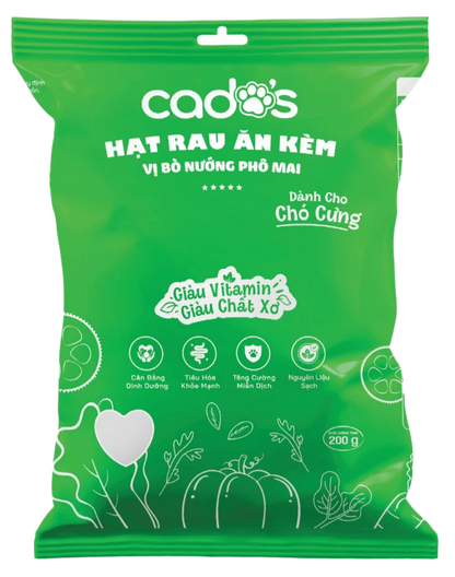 Cado's Hạt Rau Ăn Kèm Cho Chó Vị Bò Nướng Phô Mai