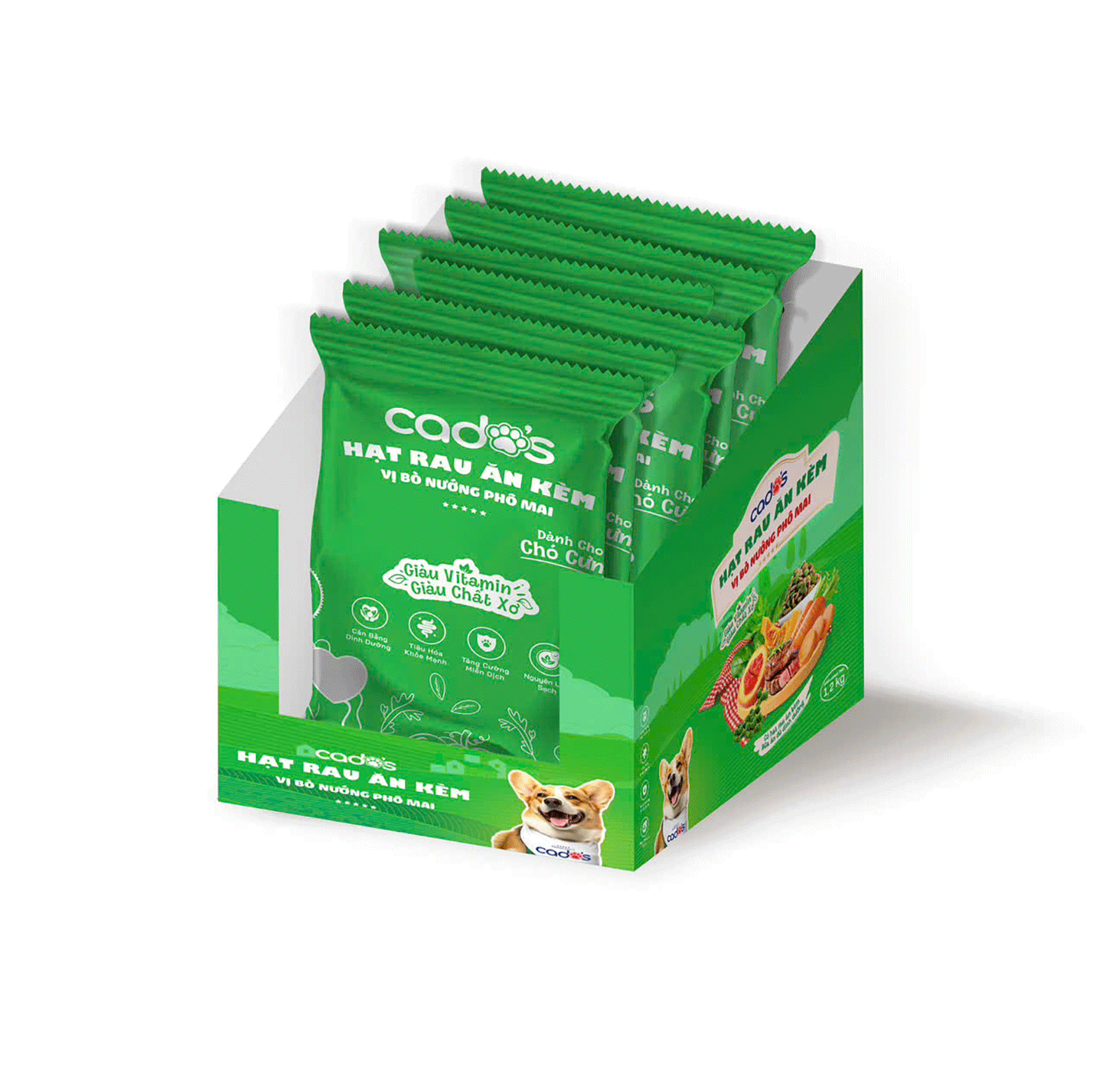 Cado's Hạt Rau Ăn Kèm Cho Chó Vị Bò Nướng Phô Mai