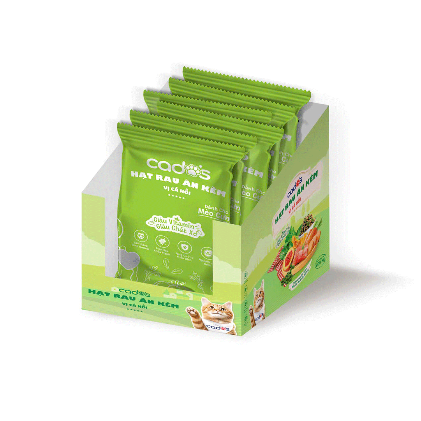 Cado's Hạt Rau Ăn Kèm Cho Mèo Vị Cá Hồi