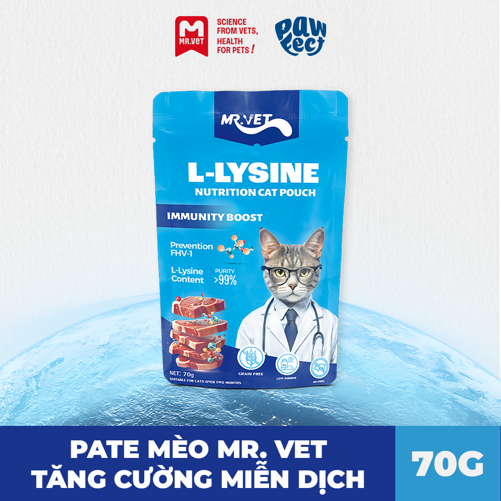 Mr. Vet Pate Cho Mèo 70g L-Lysine