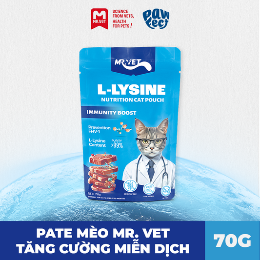 Mr. Vet Pate Cho Mèo 70g L-Lysine