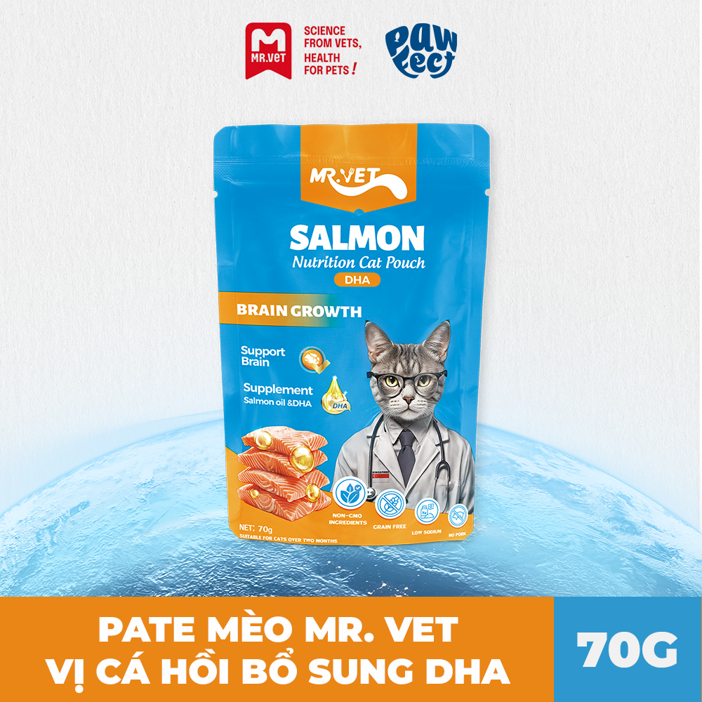 Mr. Vet Pate Cho Mèo 70g Vị Cá Hồi