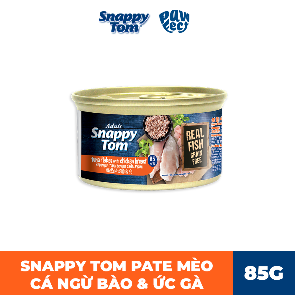 Snappy Tom Premium Cá ngừ xé & ức gà 85g