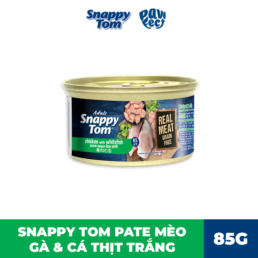 Snappy Tom Premium vị gà và cá thịt trắng 85g
