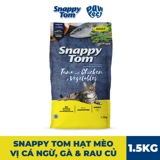 Snappy Tom Hạt 1.5kg Vị Cá Ngừ, Gà & Rau Củ