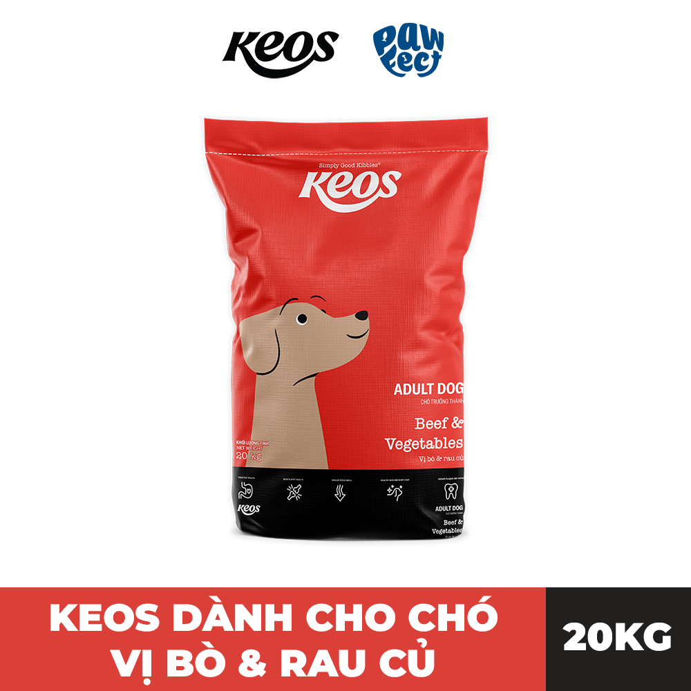 Keos Thức Ăn Hạt Dành Cho Chó Ở Mọi Lứa Tuổi Vị Bò Rau Củ 20kg