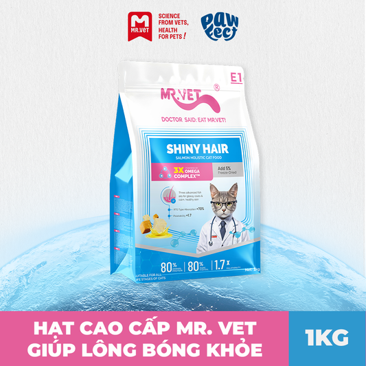 Mr. Vet E1 Shiny Hair Thức Ăn Hạt Cao Cấp Cho Mèo 1kg