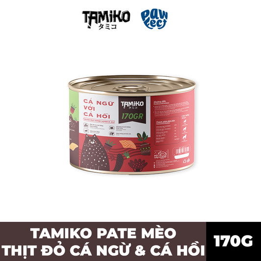 Tamiko Pate 170g Cho Mèo Vị Cá Ngừ & Cá Hồi