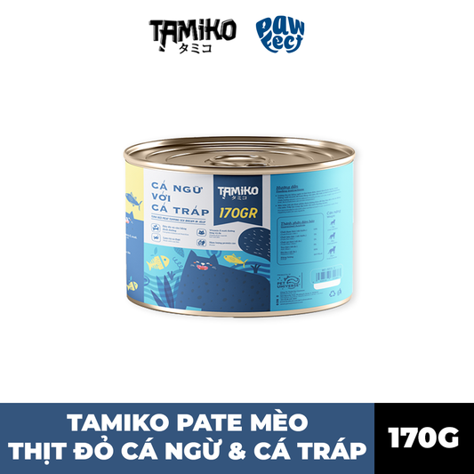 Tamiko Pate 170g Cho Mèo Vị Cá Ngừ & Cá Tráp