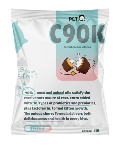 PetQ Churro C90K Thức Ăn Hạt Cho Mèo Con Gói 50g
