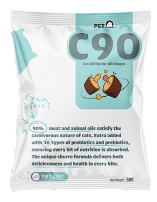 PetQ Churro C90 Thức Ăn Hạt Cho Mèo Túi Dùng Thử 50g