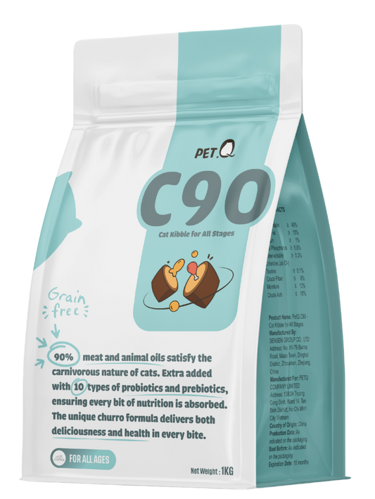 PetQ Churro C90 Thức Ăn Hạt Cho Mèo Túi 1kg