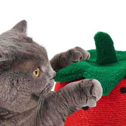 FOFOS Trụ Cào Móng Hình Quả Dâu Tây Cho Mèo – Chất Liệu Sisal Tự Nhiên 35x30x30cm