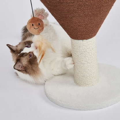 FOFOS Trụ Cào Móng Hình Ly Cà Phê Espresso Martini Cho Mèo – Kèm Bóng Lông Vũ Treo 42x35x35cm