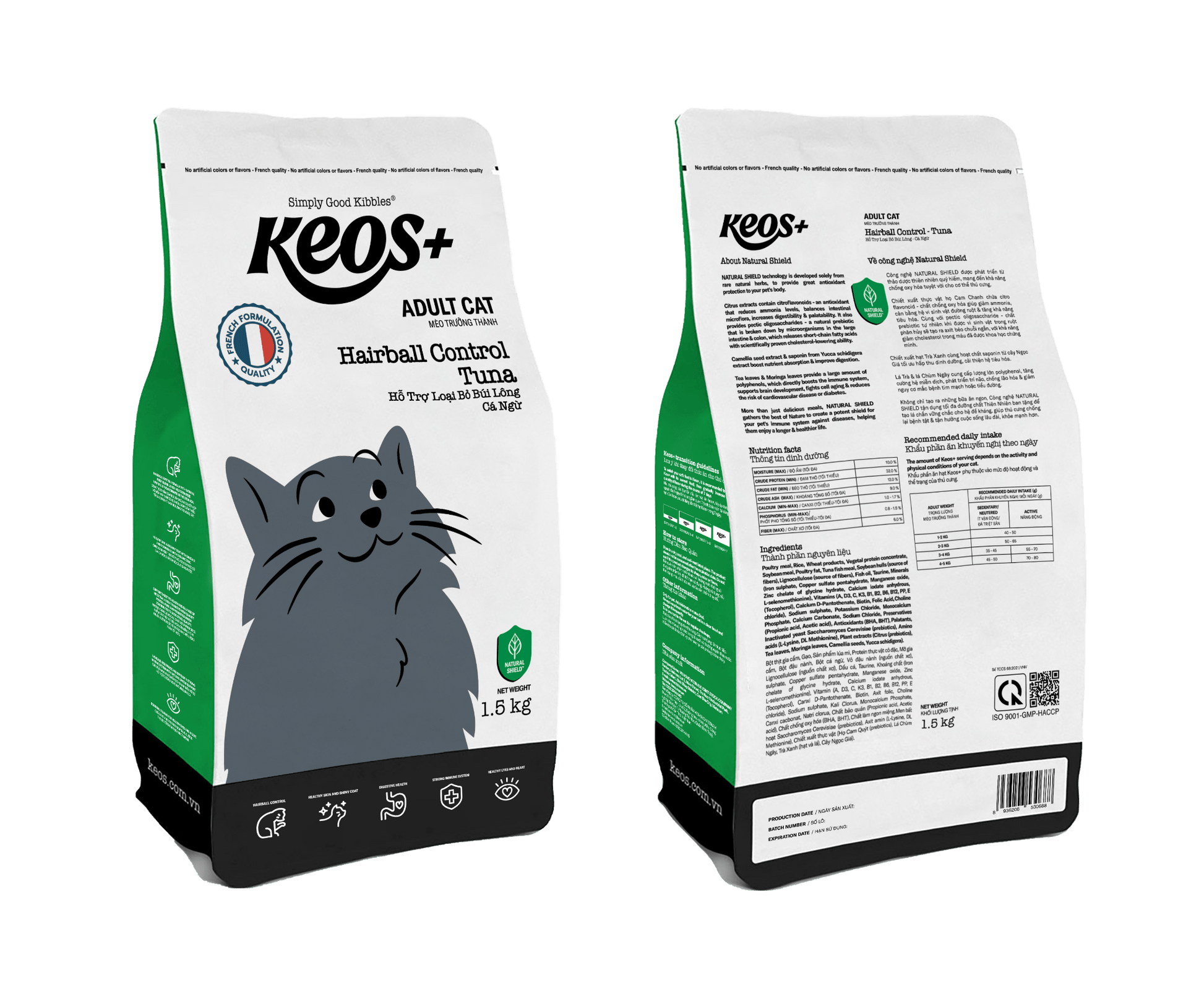 KEOS+ HAIRBALL CONTROL CHO MÈO VỊ CÁ NGỪ - Keos