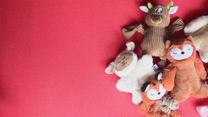 FOFOS Đồ Chơi Nhồi Bông Hình Chú Lợn Xù Lông Có Còi Kêu Cho Chó – Màu Hồng, Vải Corduroy Mềm Mại
