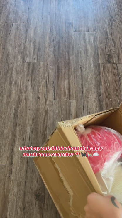 FOFOS Trụ Cào Móng Hình Cây Nấm Cho Mèo Kèm Bóng Treo – Chất Liệu Đay Tự Nhiên 34x29x29cm