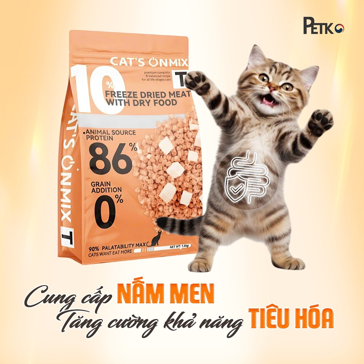 Soonsoo Cat's On Mix T Thức Ăn Hạt Cao Cấp Cho Mèo Thêm 10% Thịt Sấy Lạnh