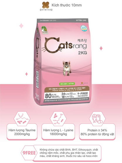 Catsrang Thức Ăn Hạt Dành Cho Mèo Con Túi 2 kg