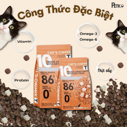 Soonsoo Cat's On Mix T Thức Ăn Hạt Cao Cấp Cho Mèo Thêm 10% Thịt Sấy Lạnh