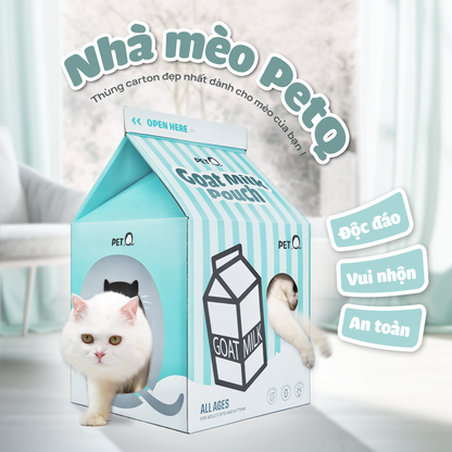 PetQ Nhà Cho Mèo Hình Sữa Hộp
