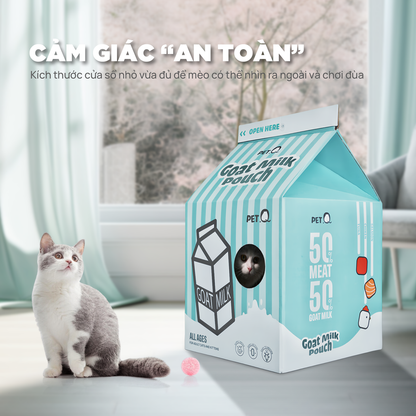 PetQ Nhà Cho Mèo Hình Sữa Hộp