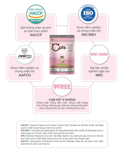 Catsrang Thức Ăn Hạt Dành Cho Mèo Con Túi 400g