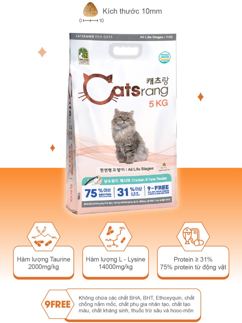 Catsrang Thức Ăn Hạt Dành Cho Mèo Ở Mọi Lứa Tuổi Túi 3kg